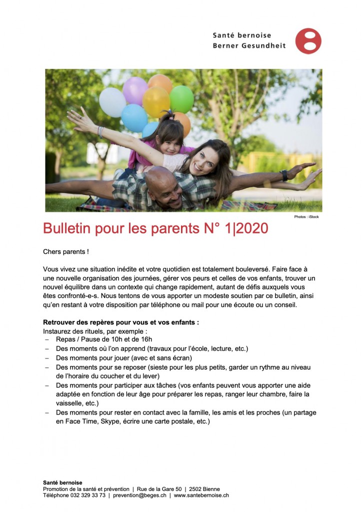 Bulletin parents Bernoise 2.4.20 p.1