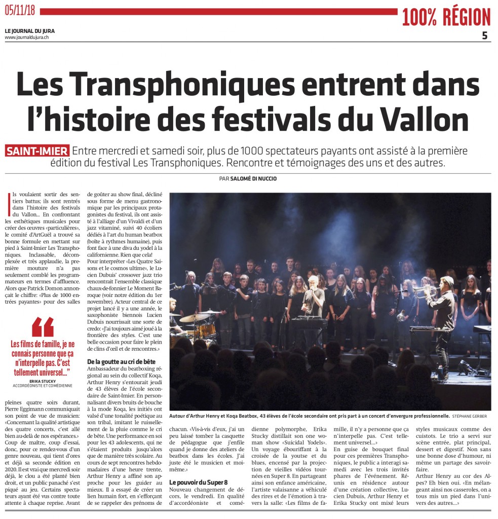 TRANSPHONIQUES JdJ 5.11.18